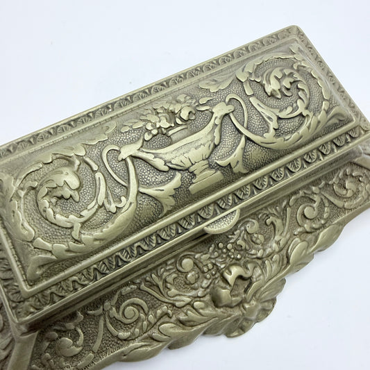 Antique Empire-style ca 1900. Brass Desk Stamp Box