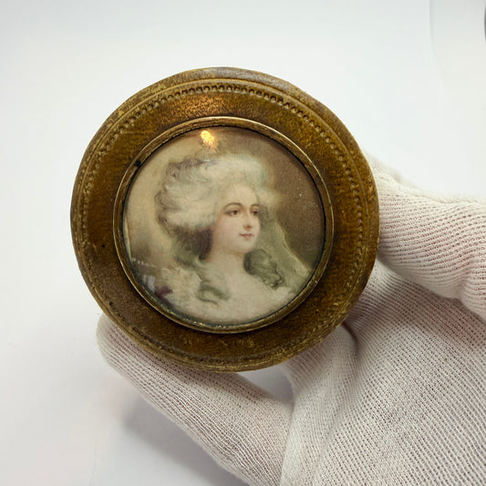 J.C Vickery Regent St. London. Antique Painted Portrait Jewelry Box.