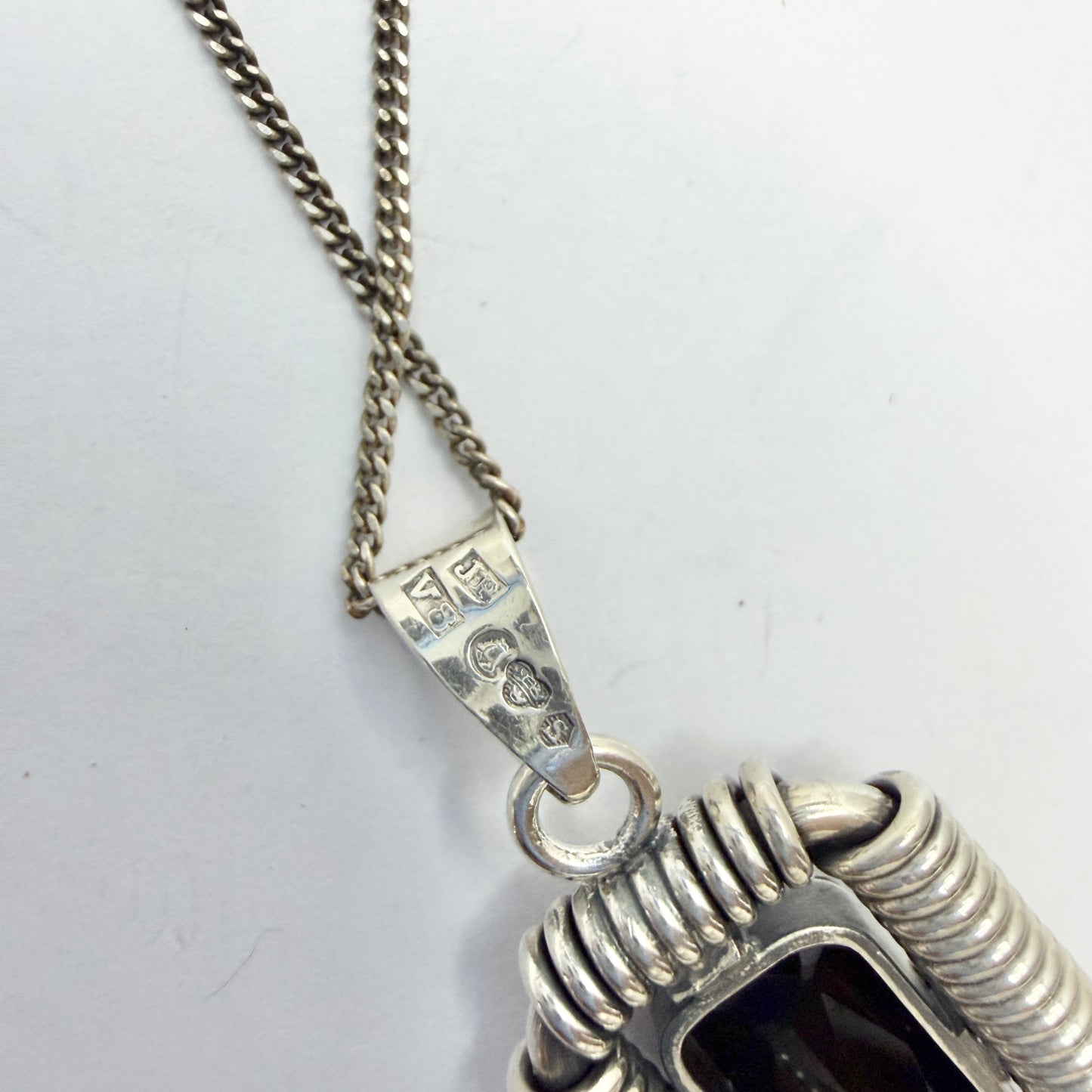 J Pettersson, Sweden 1947. Vintage Machine Age Sterling Silver Onyx