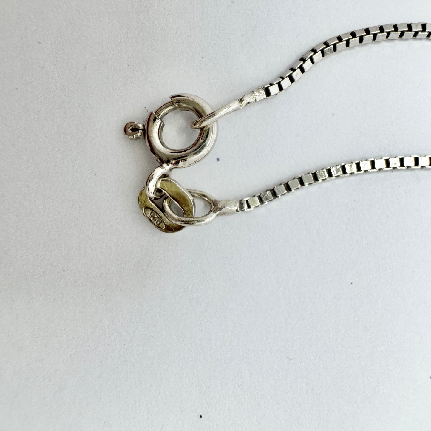 Ove Nordström, Sweden 1984. Vintage Sterling SIlver Syenite Pendant Necklace.
