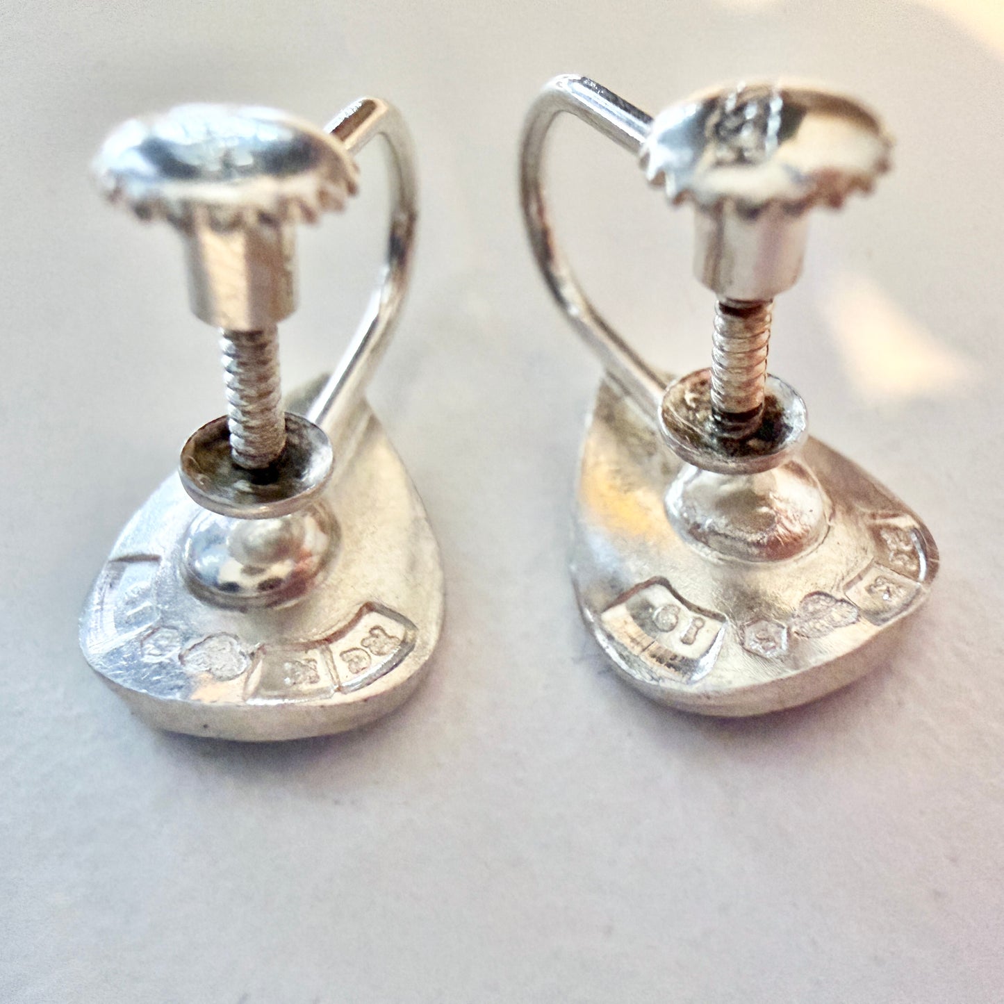 R Tennesmed, Sweden 1959. Vintage Solid Silver Earrings.