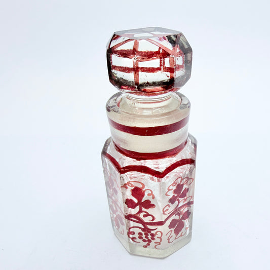 Antique Bohemian Glass Pefume Bottle.