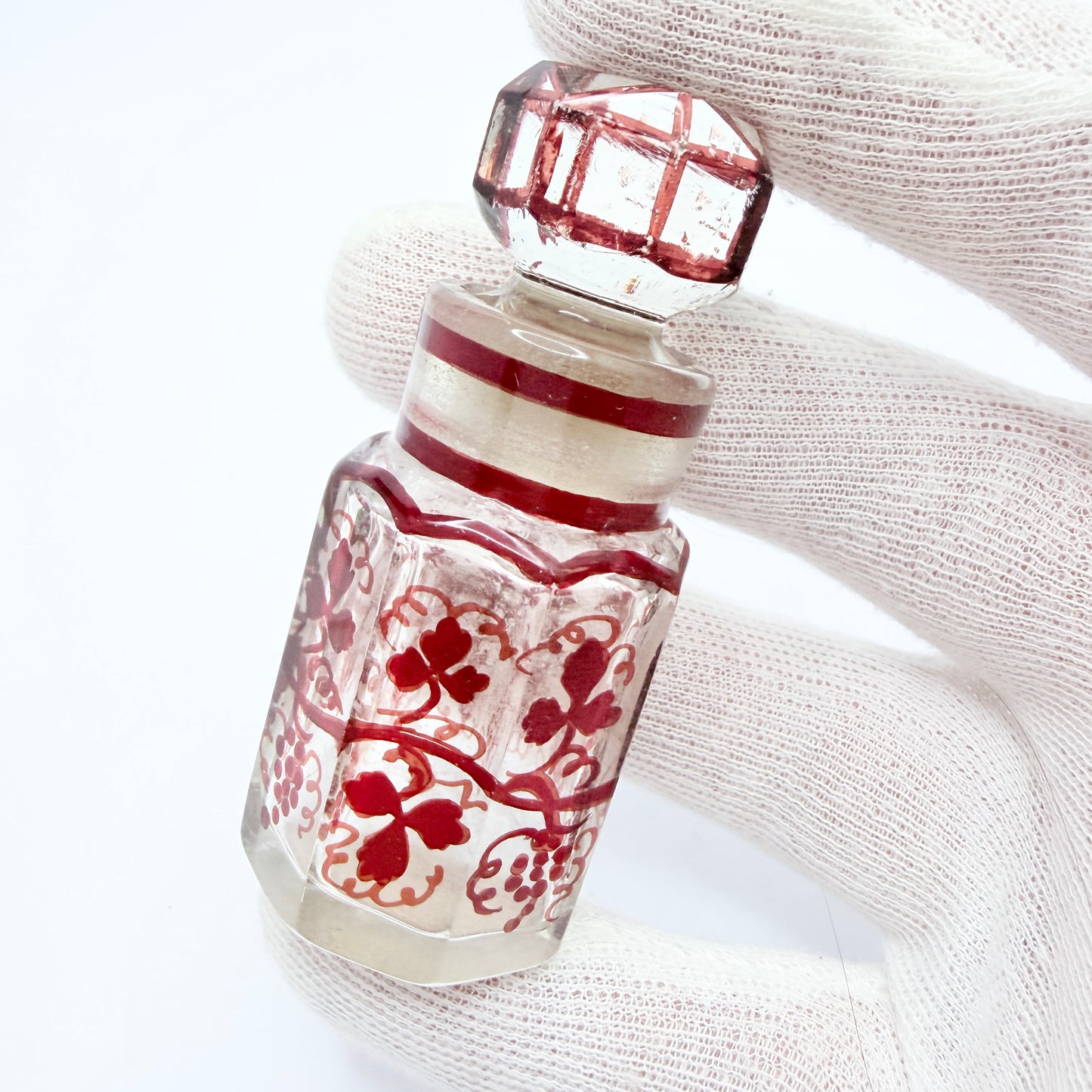 Antique Bohemian Glass Pefume Bottle.