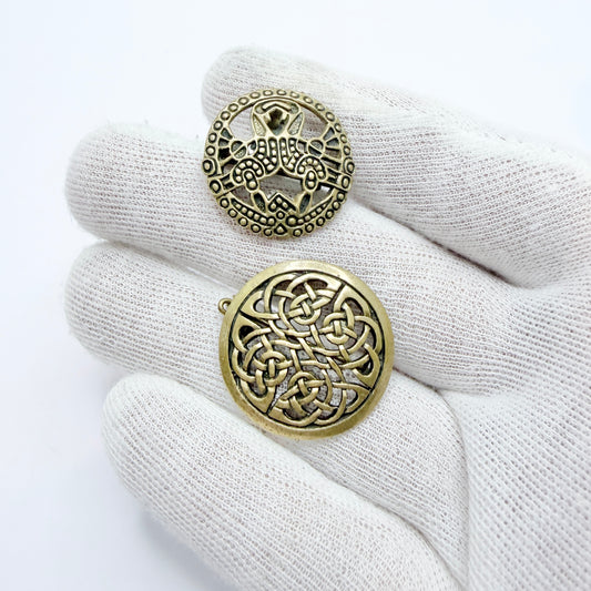Two Scandinavian Vintage Bronze Brooches.