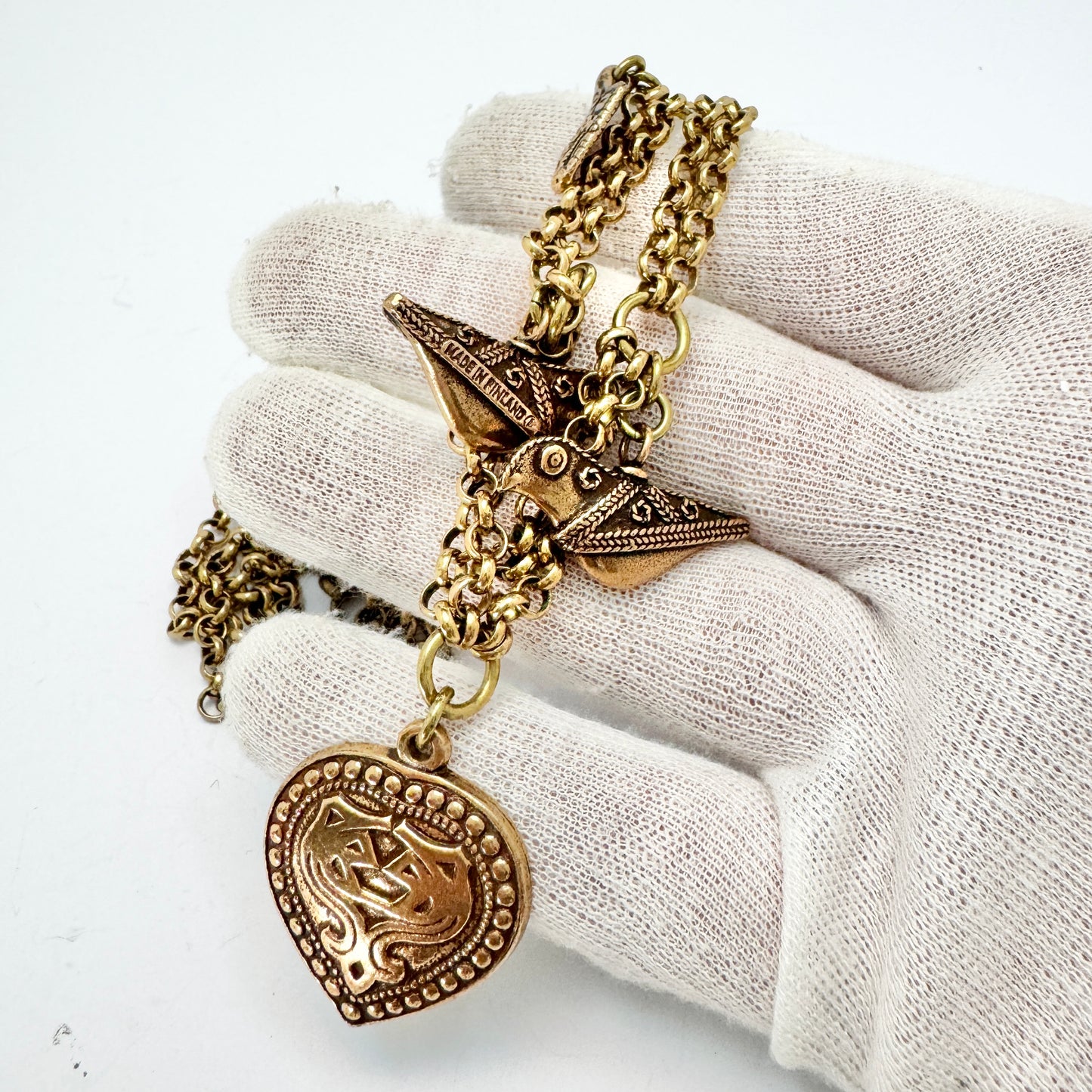 Kalevala Koru, Finland. Vintage Bronze Necklace. The Treasure Chain