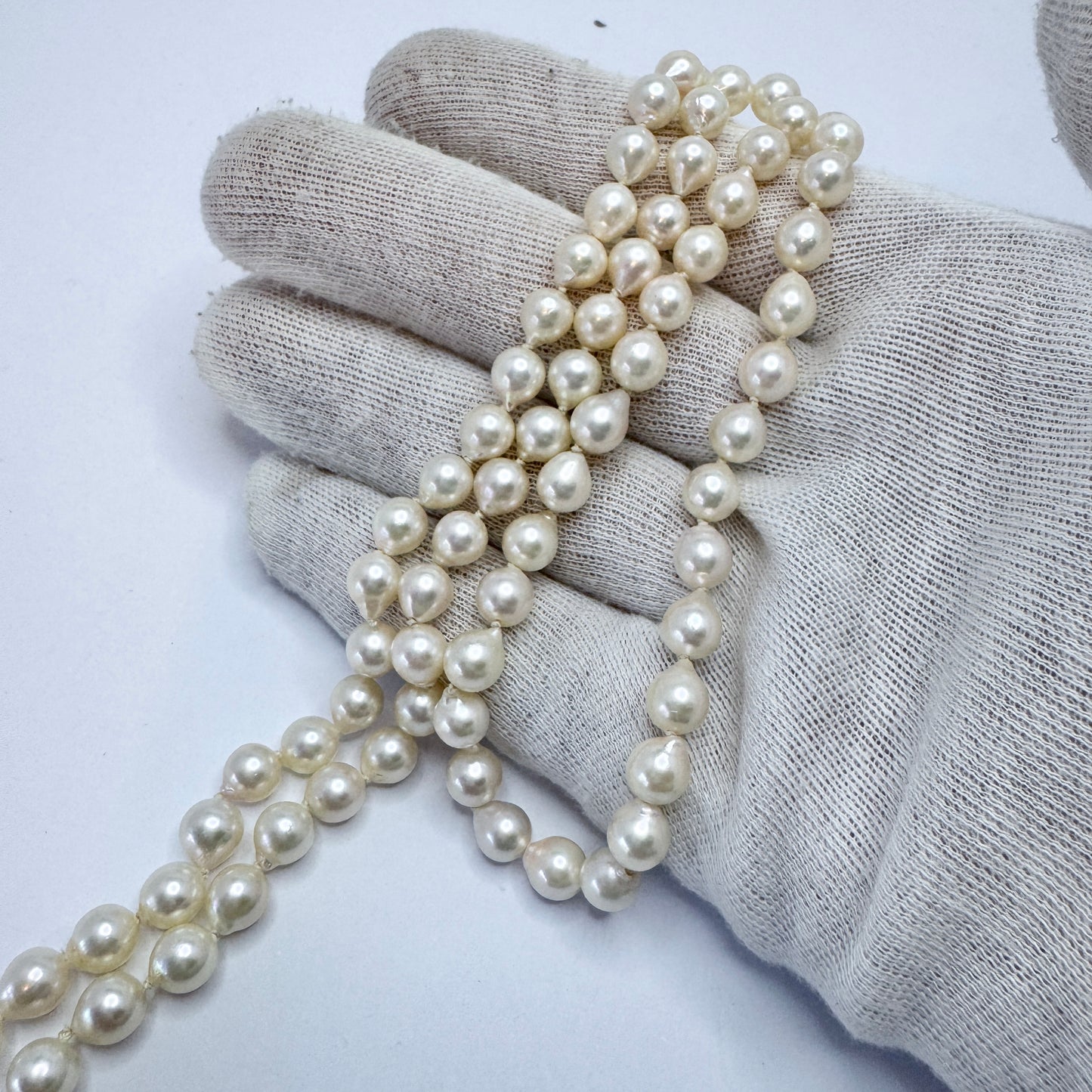 JKa Köhle, Germany. Vintage Pearl Sterling Clasp Necklace