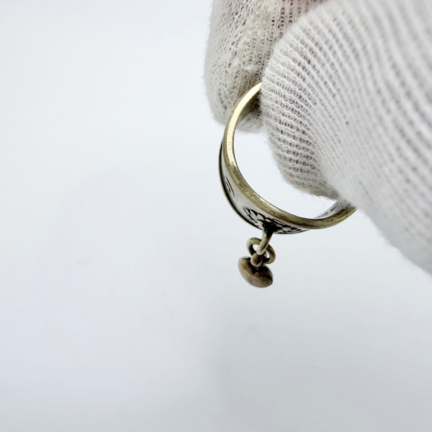 Kalevala Koru, Finland. Vintage Bronze Heart Charm Ring.