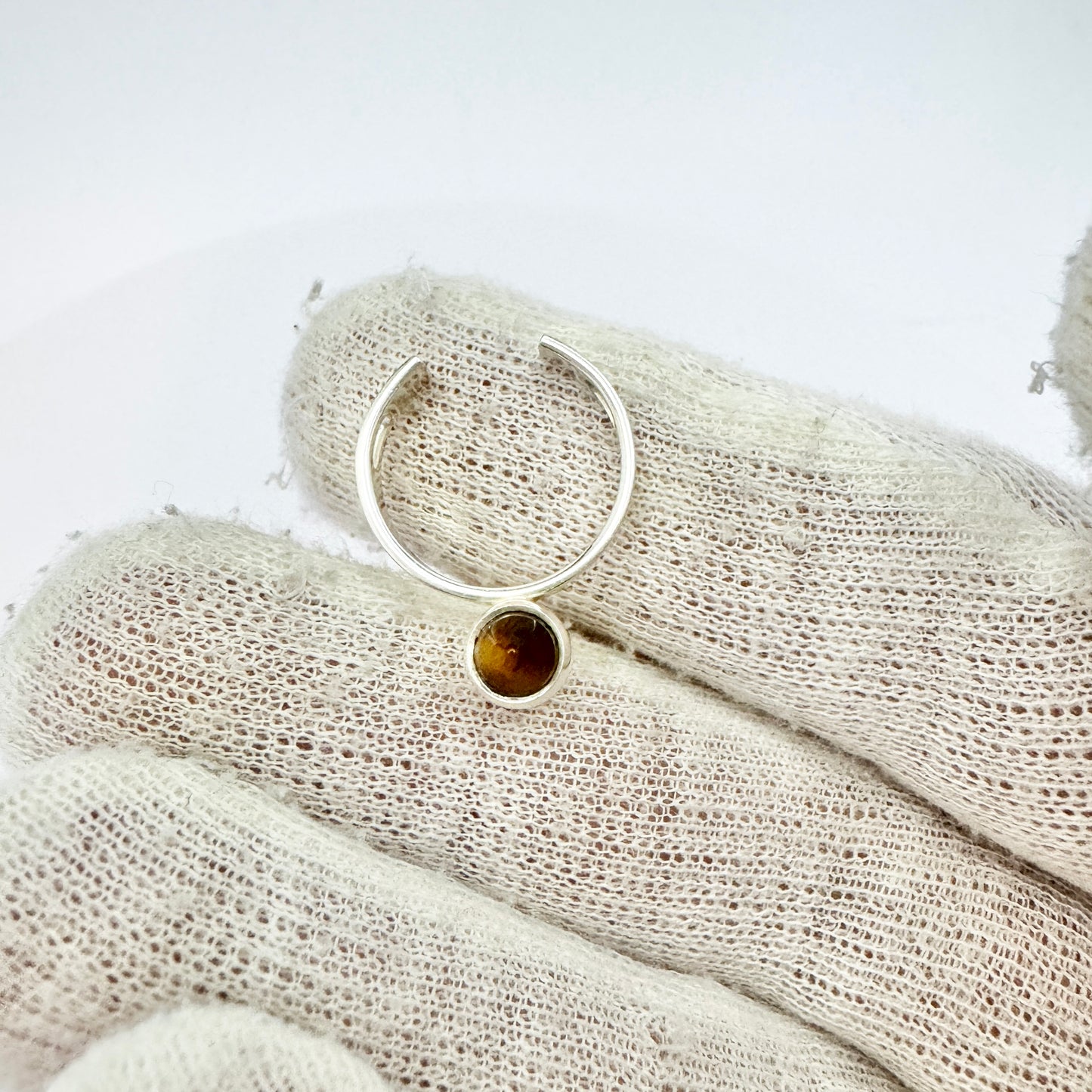 Elis Kauppi, Kupittaan Kulta Finland 1965. Vintage Solid Silver Tiger's Eye Pendant.