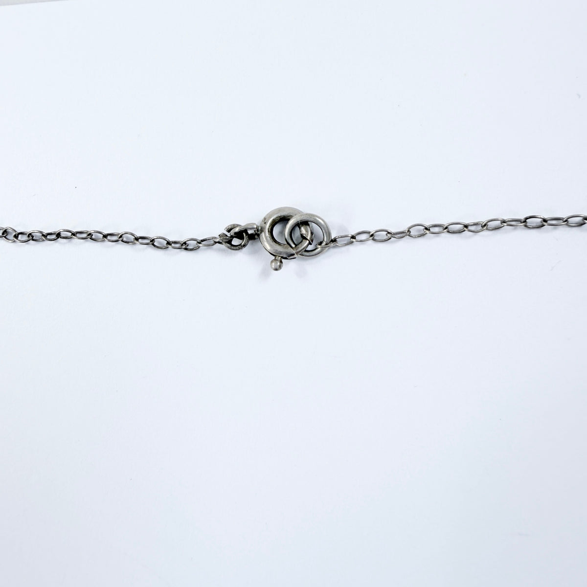 Antique ca 1920 Solid Silver Hematite Négligée Necklace.