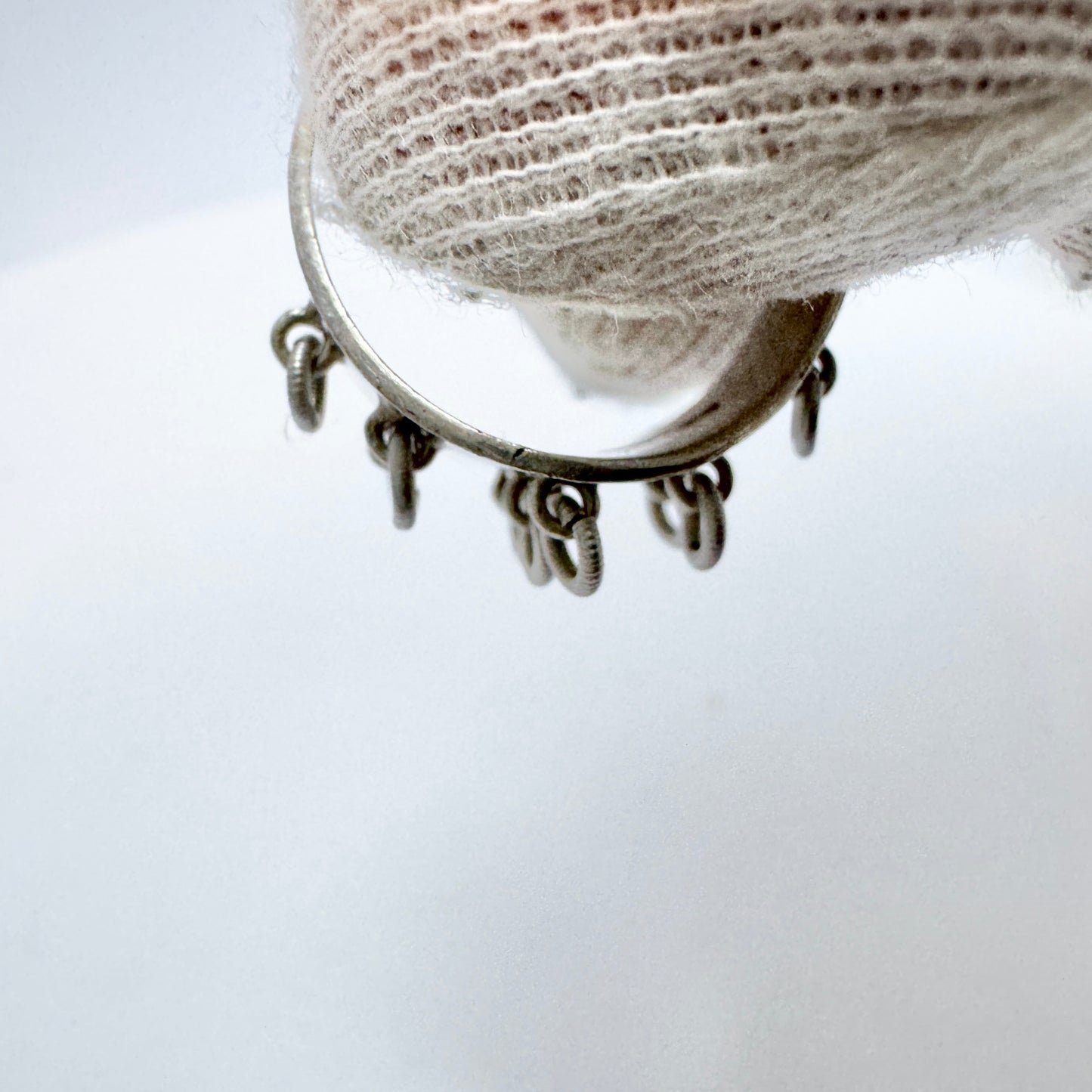 Oskar Eirama, Finland 1937. Vintage Sami / Laplander Solid Silver Wedding Band Ring.