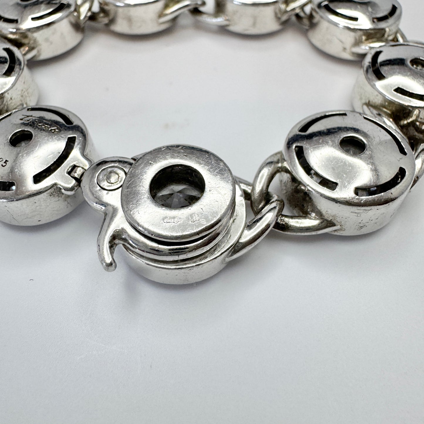 Ti Sento. Chunky 87gram Sterling Silver CZ Bracelet.