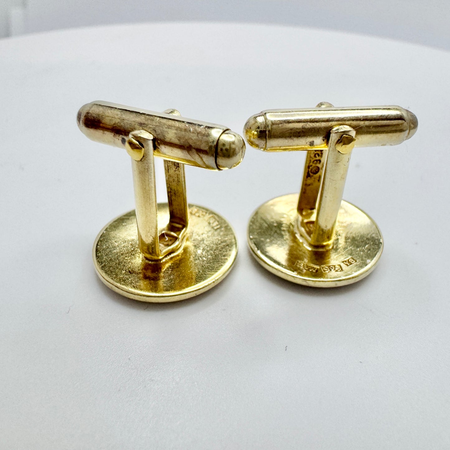 Helkelä Oy, Finland year 2000. Fishing Boat Captain Sterling Enamel Cufflinks.