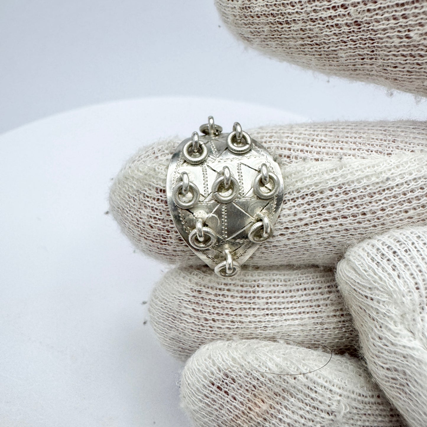 Sweden year 1937. Vintage Solid Silver Traditional Sami / Laplander Wedding Ring.