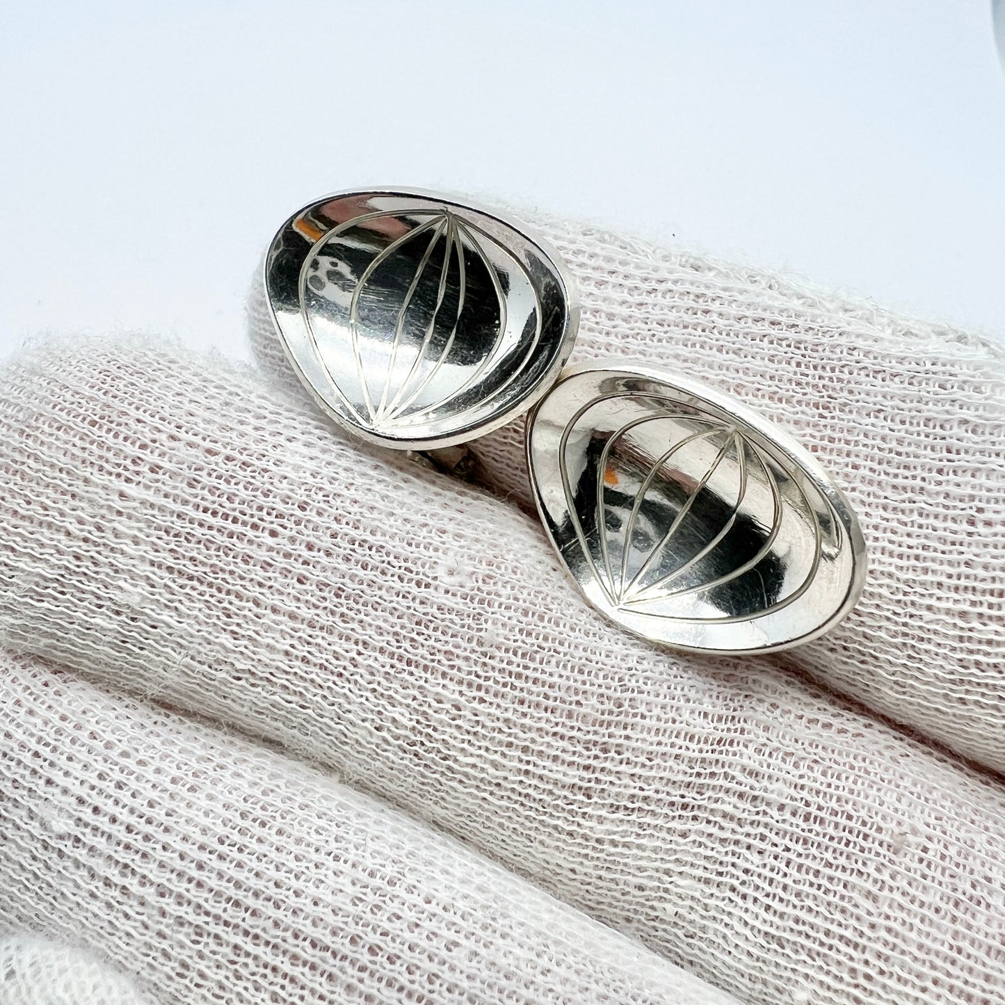 Robbert, Sweden 1959. Vintage Sterling Silver Earrings.