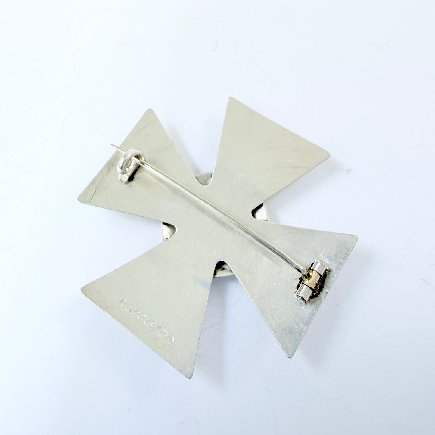 Bäckström, Sweden 1938. Vintage Solid Silver Nurse Badge Brooch.
