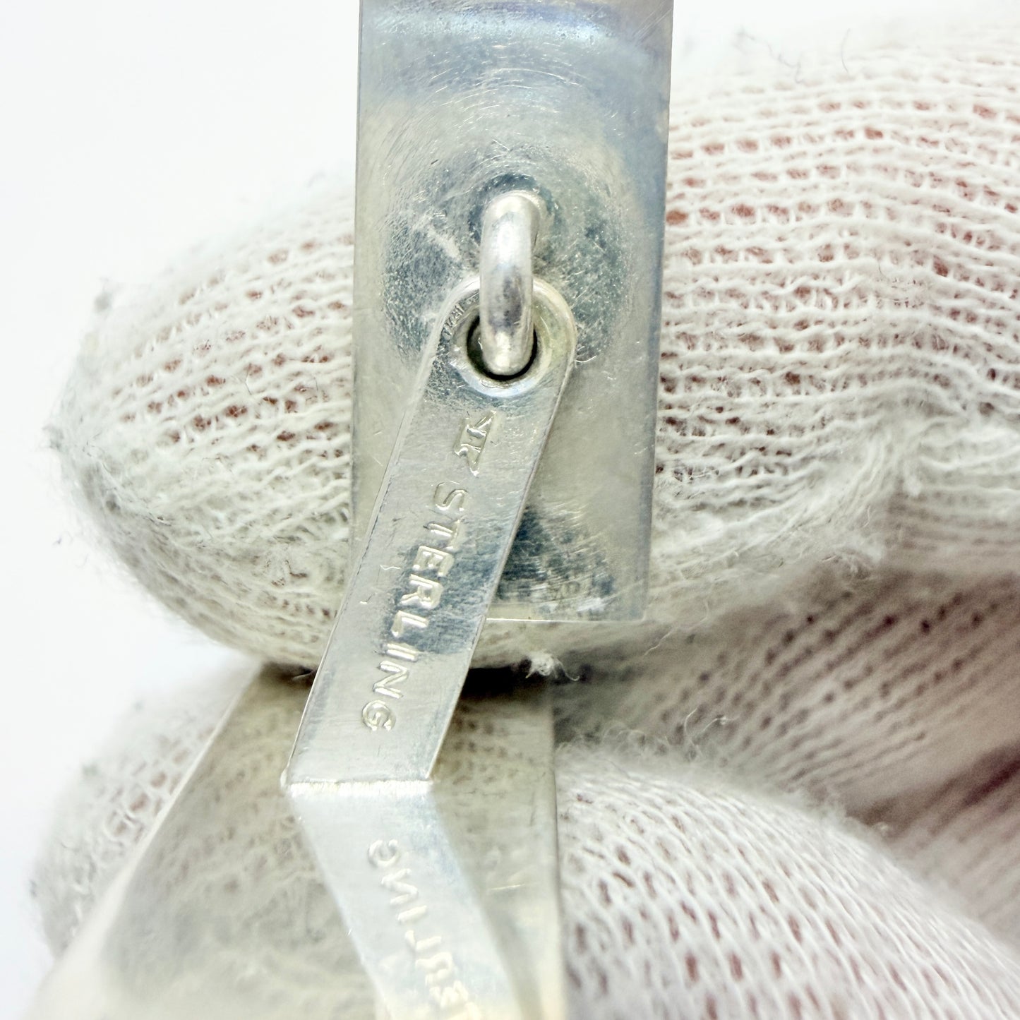 Elis Kauppi, Kupittaan Kulta Finland 1960s. Vintage Sterling Silver Space Age Moon Surface Cufflinks