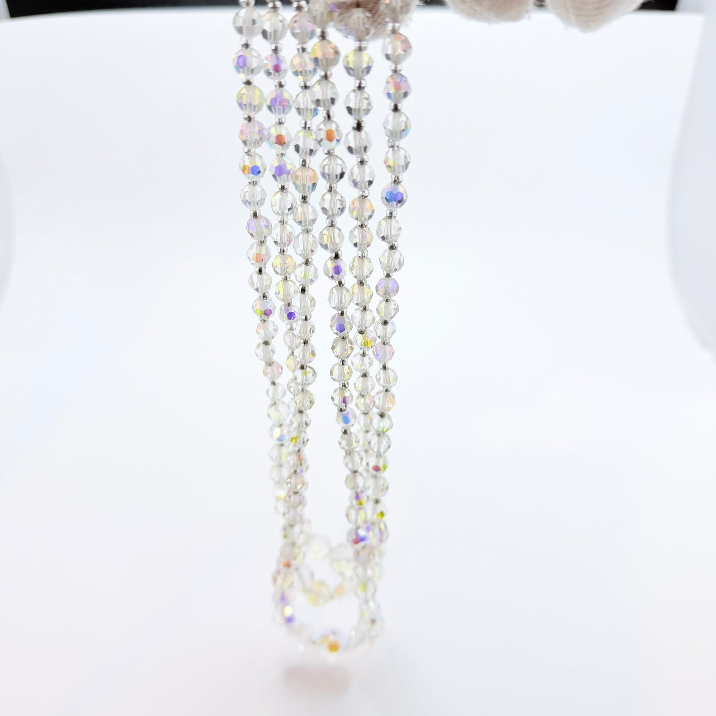 Vintage ca 1960s Aurora Borealis 3-strand Necklace.
