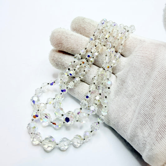 Vintage ca 1960s Aurora Borealis 3-strand Necklace.