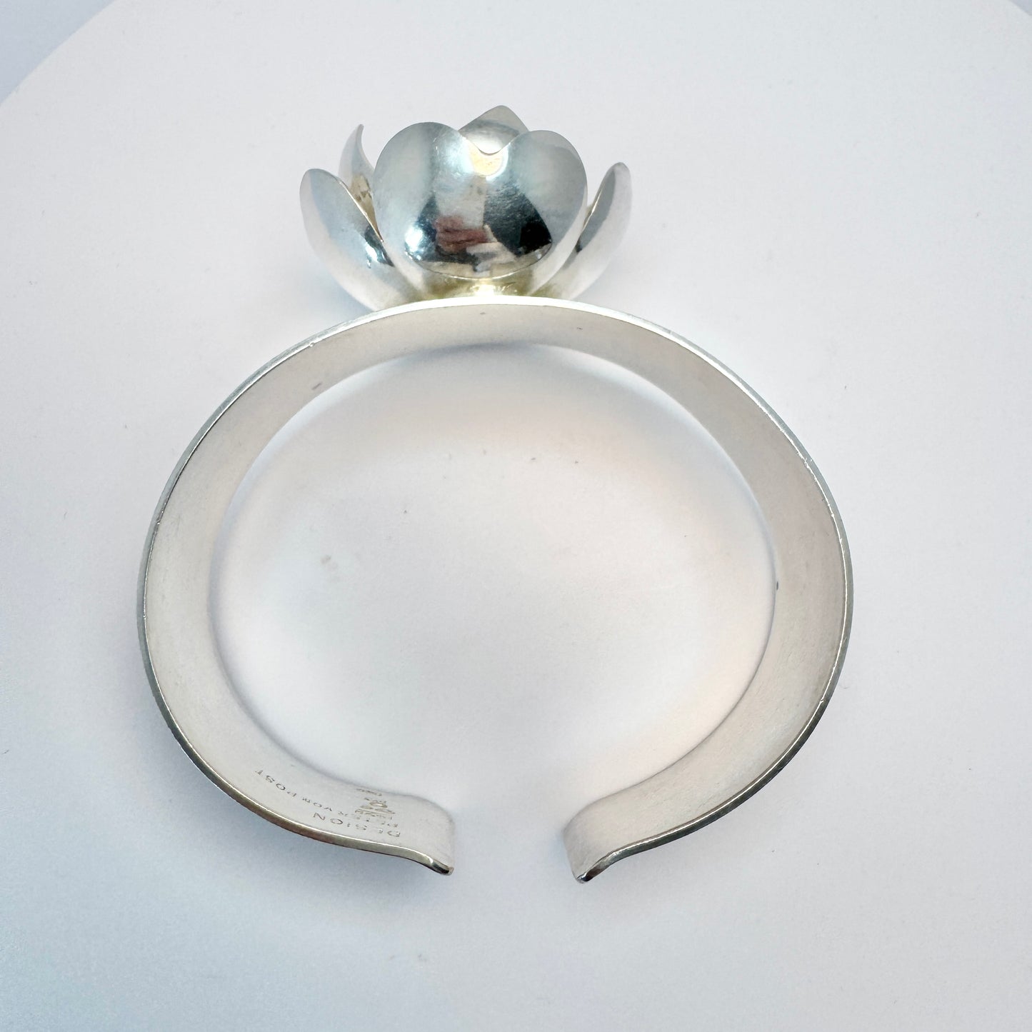 Peter Von Post, Sweden 1973. Bold Vintage Sterling Silver Cuff Bracelet. Signed