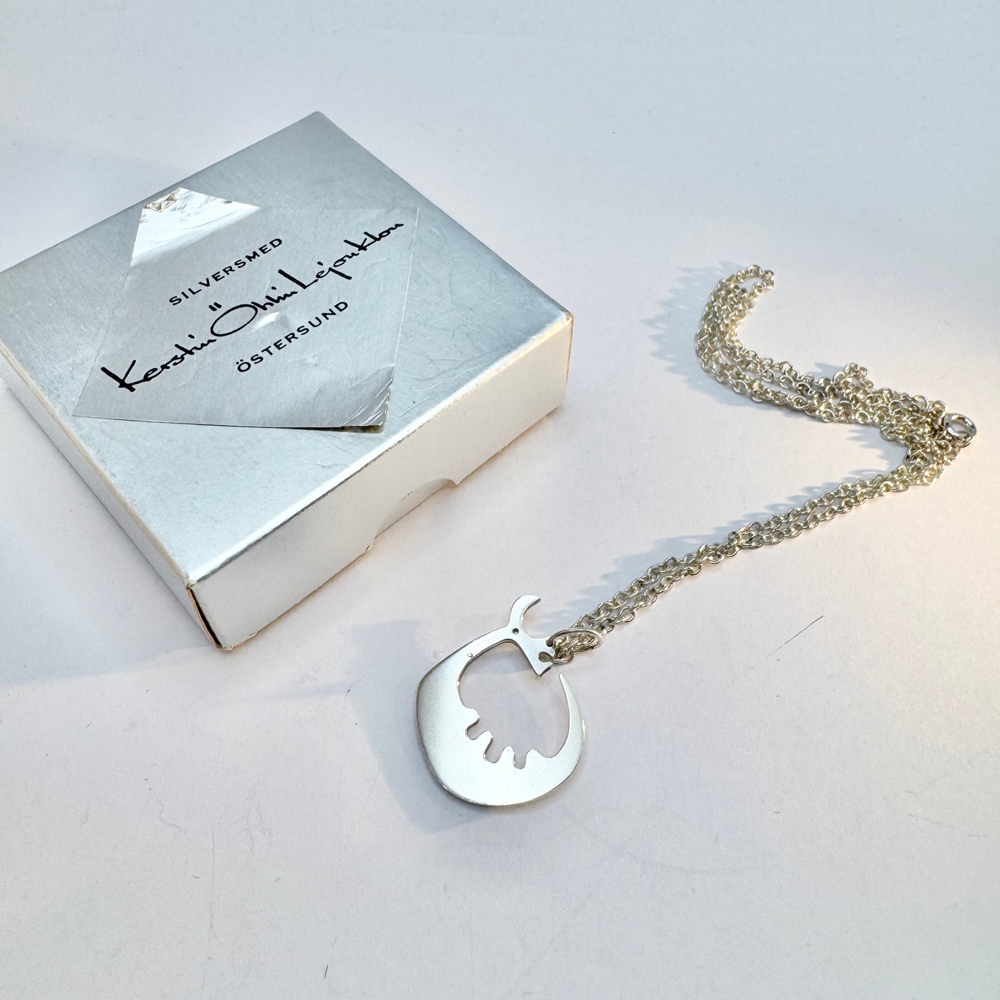 Kerstin Öhlin Lejonklou, Sweden 1984. Vintage Sterling Silver Pendant Necklace.