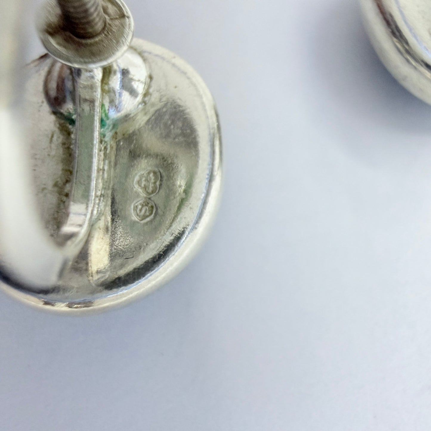 Sweden. Vintage Sterling Silver Bergslagen-stone Earrings.