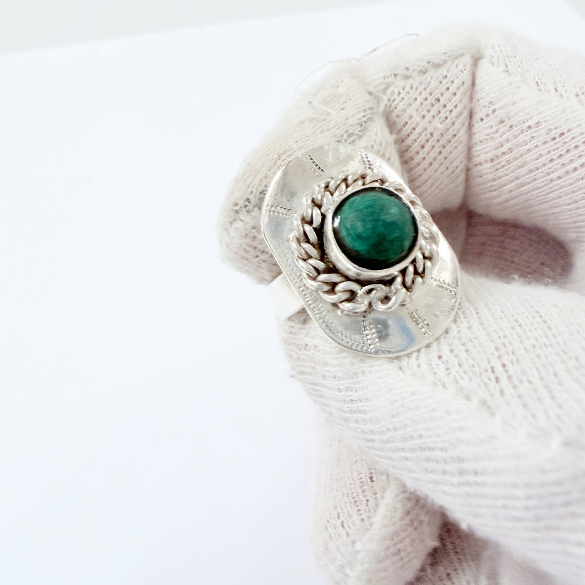 Sweden 1990. Vintage Sterling Silver Eilat Stone Ring.