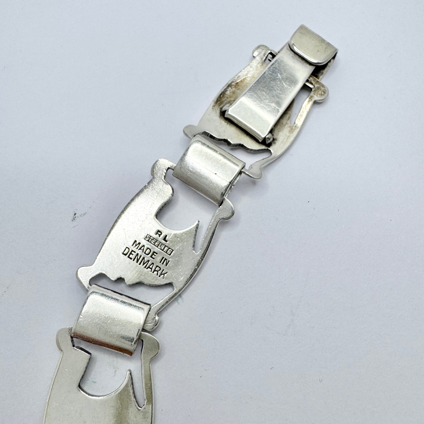 Regnar Leth, Copenhagen. Vintage Sterling Silver Viking Ship Bracelet.