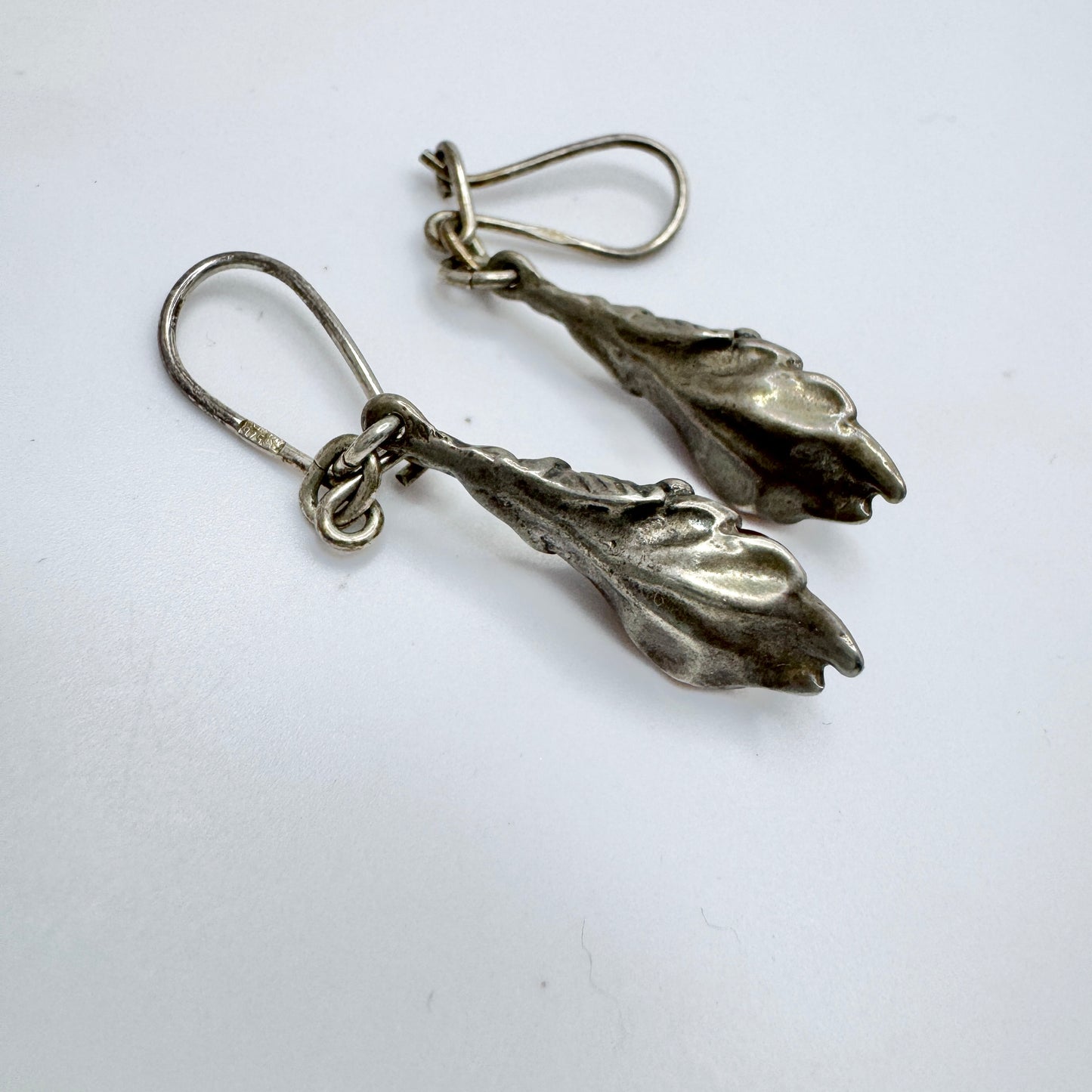 Poland. Vintage Sterling Silver Amber Earrings.