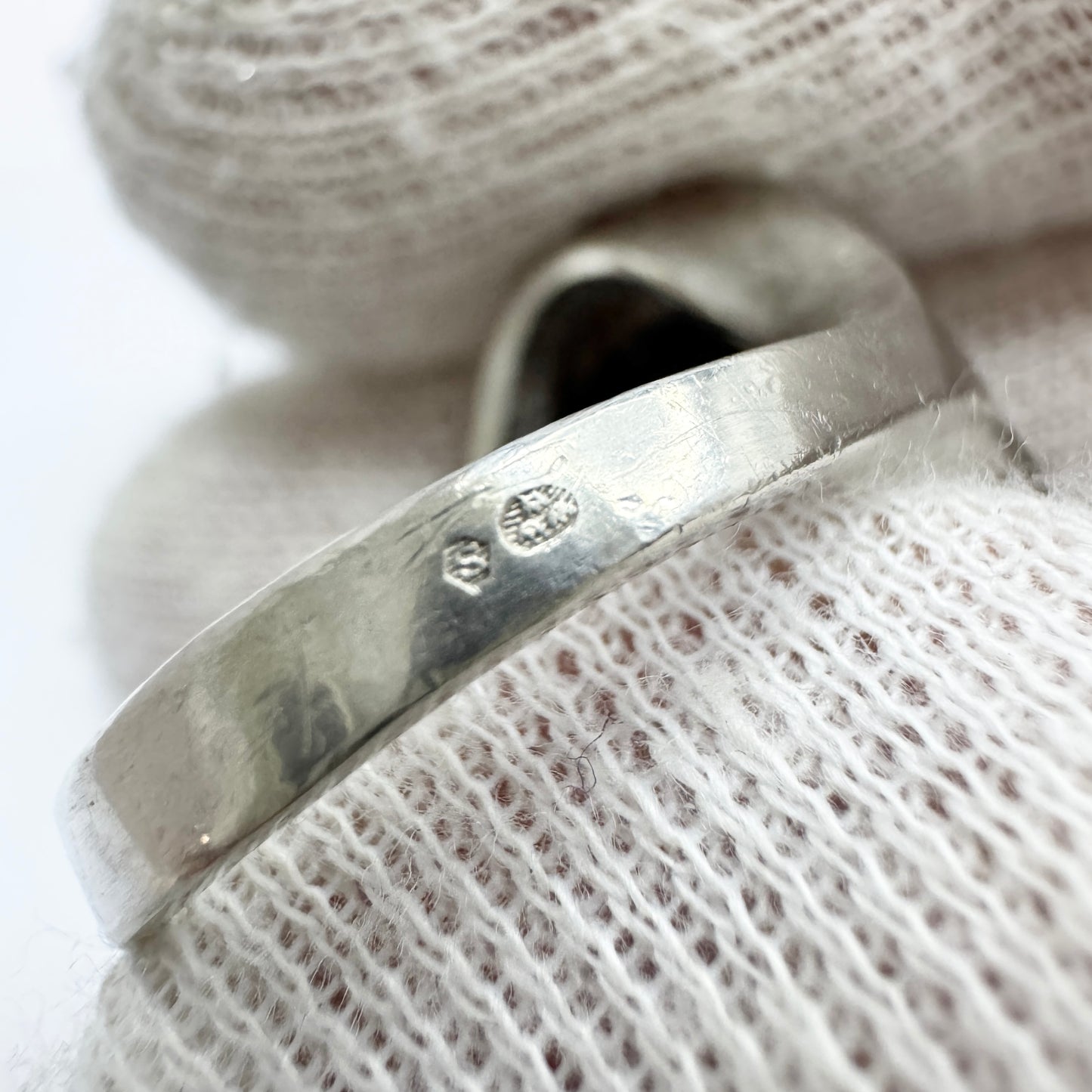 Denmark 1960s. Vintage Sterling Silver Onyx Ring.