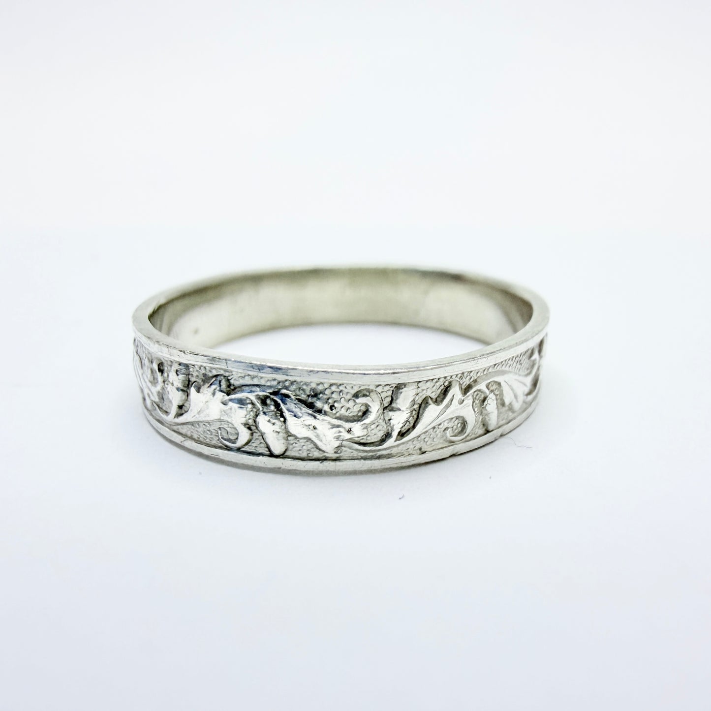 Ekström & Blohm, Sweden 1936. Vintage Solid Silver Band Monogram Ring with Unengraved Table