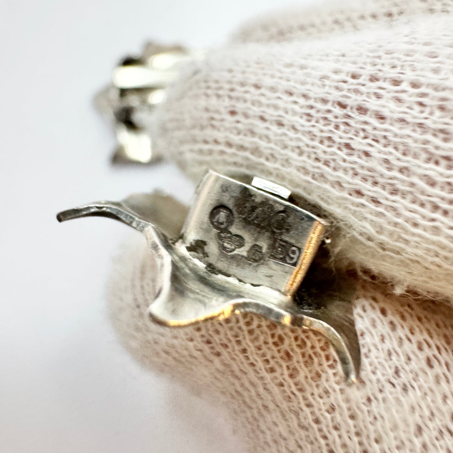 Gertrud Engel for Michelsen, Sweden 1954. Vintage Sterling Silver Earrings. Signed.