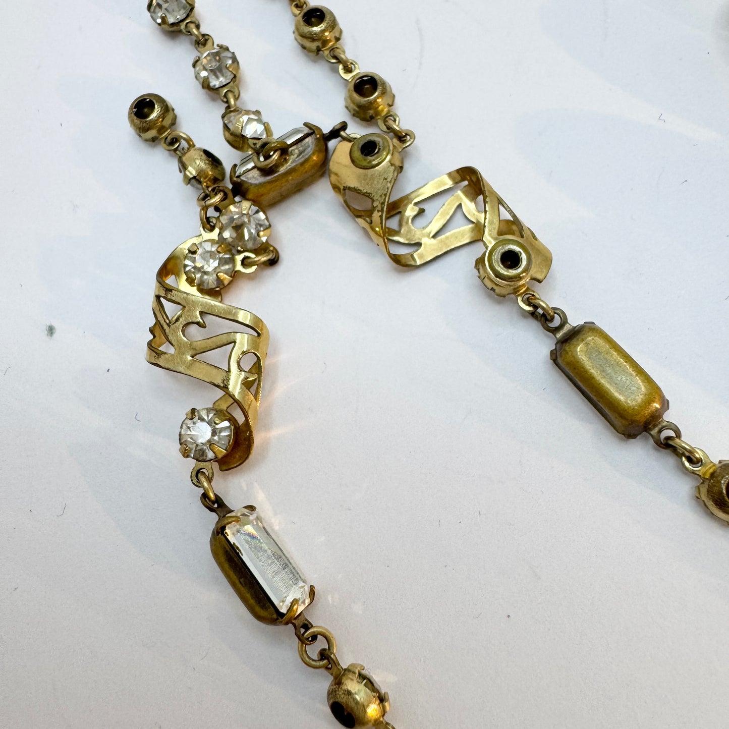 Two Vintage c 1940-50s Costume Jewelry Necklaces.