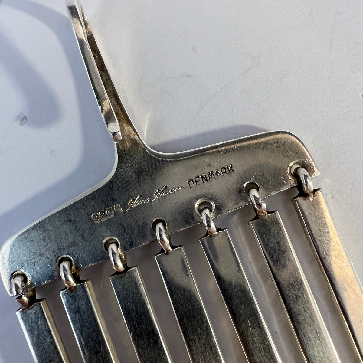 Bent Gabrielsen for Hans Hansen Denmark 1960s Large Sterling Silver Pendant.
