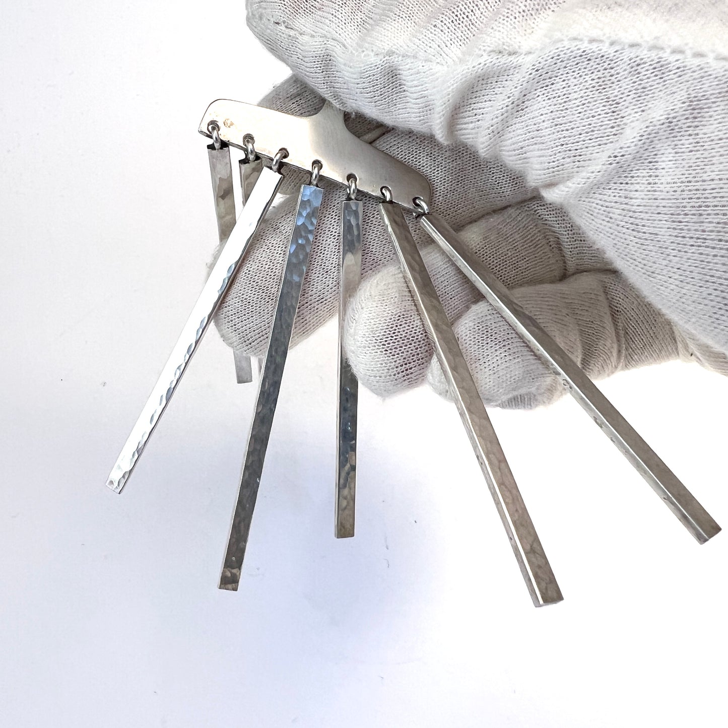 Bent Gabrielsen for Hans Hansen Denmark 1960s Large Sterling Silver Pendant.