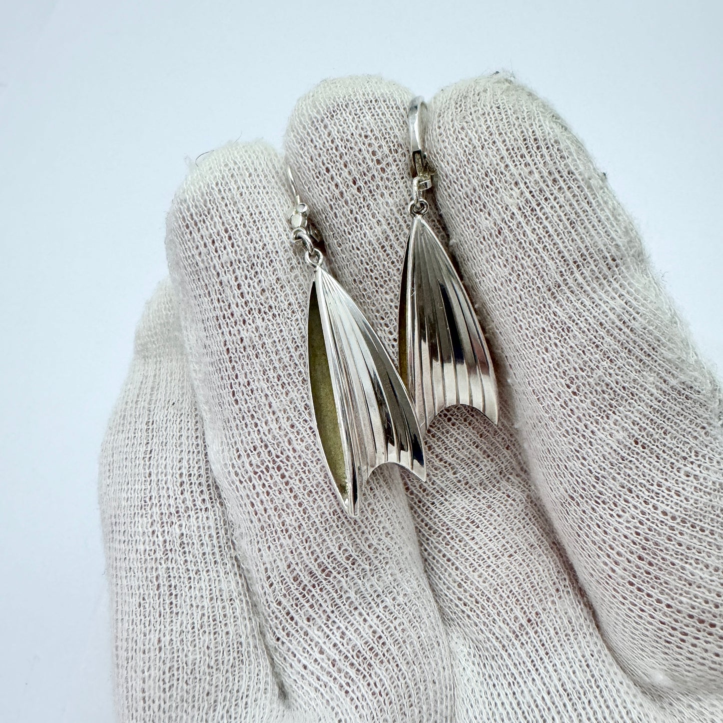 K&L-Kordes Lichtenfels, Germany c 1960s. Vintage Solid Silver Earrings.
