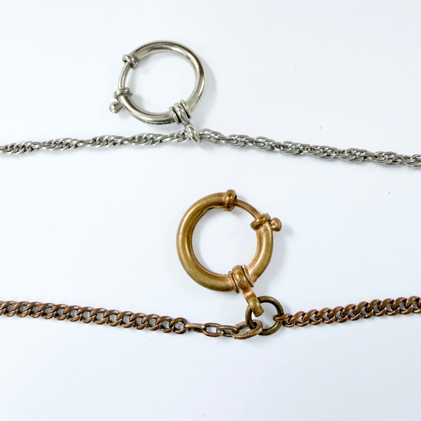 3 Vintage / Antique Metal Watch Chains.