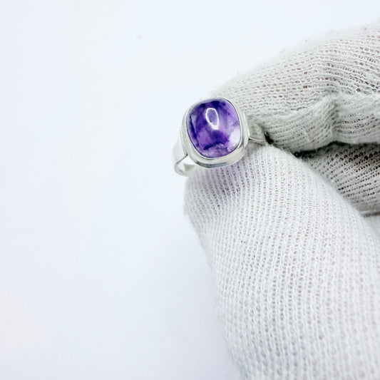 Vintage ca 1960. Solid Silver Amethyst Ring.