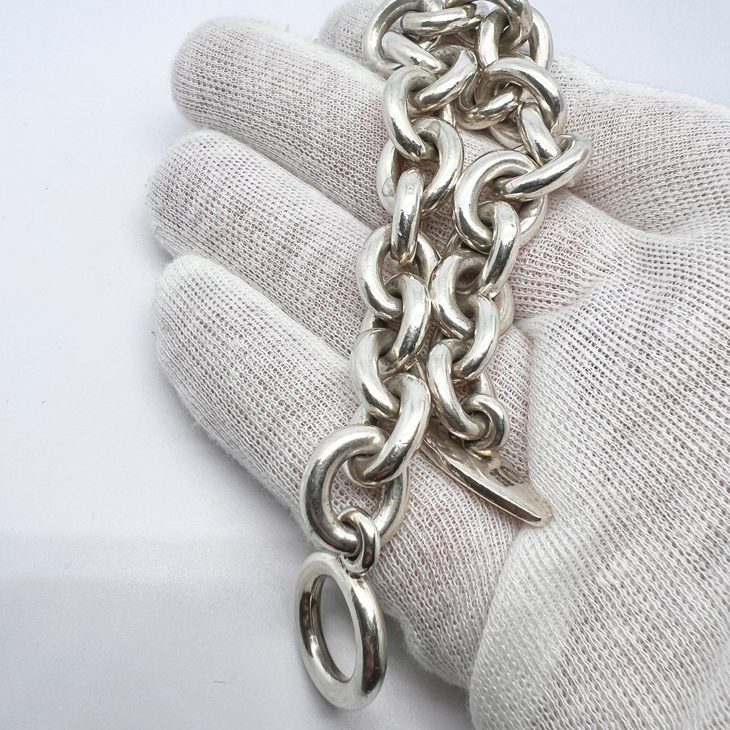 Georg Jensen, Denmark. Vintage Chunky Sterling Silver Bracelet. Design 140A by Nanna Ditzel.