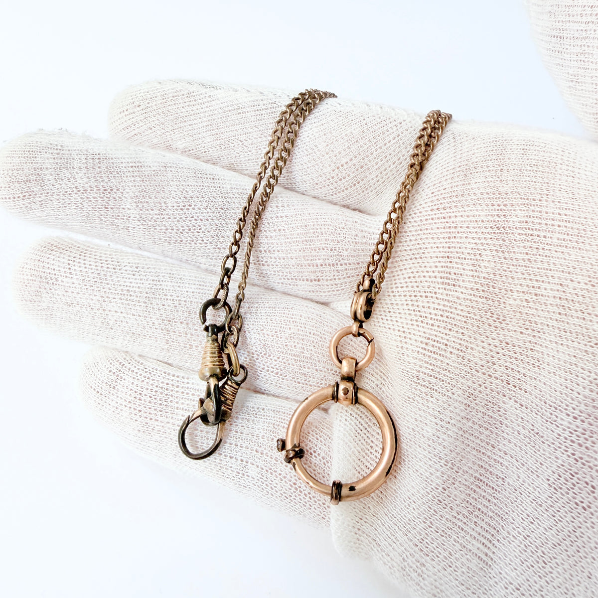Antique Gold Doublé Watch Chain in Necklace Length.