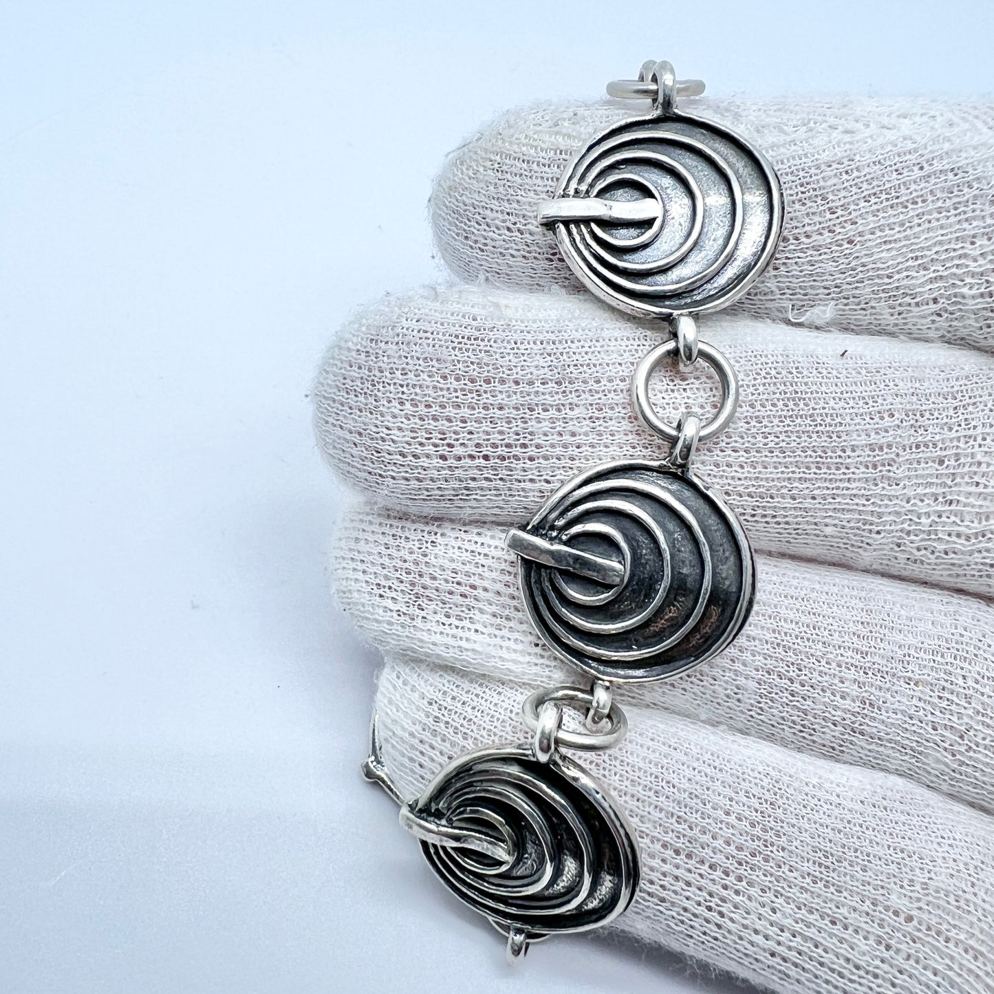 Yngvar O Kristiansen, Norway Vintage Sterling Silver Viking Copy Bracelet.