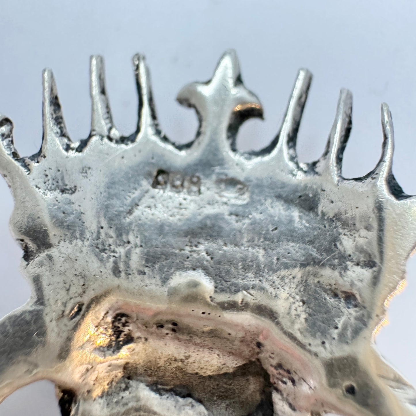 Italy c 1950s. Solid Silver Turquoise Brooch,