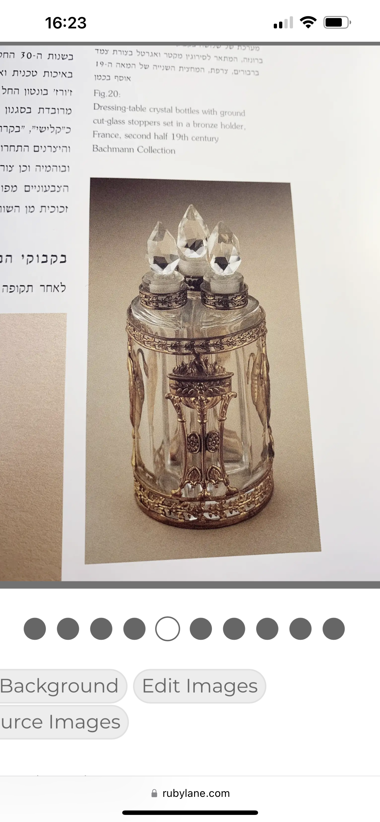 France c 1870 Bronze Crystal Glass Dressing Table Perfume Bottles with Stand. Museum Exhibition Provenance