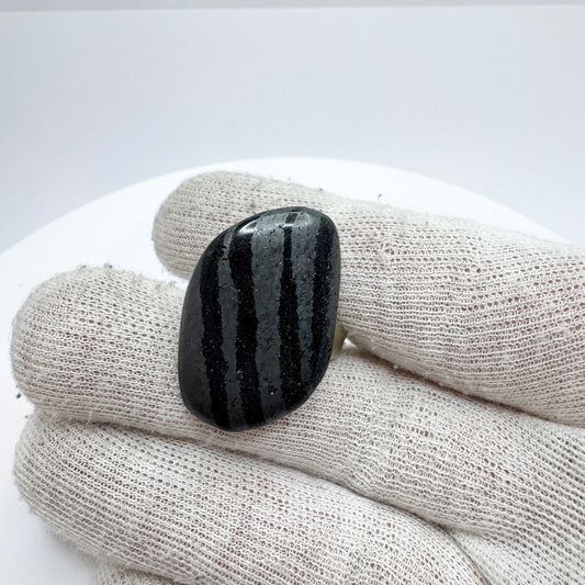 Denmark 1970s. Iron Ore Stone Pewter Ring.