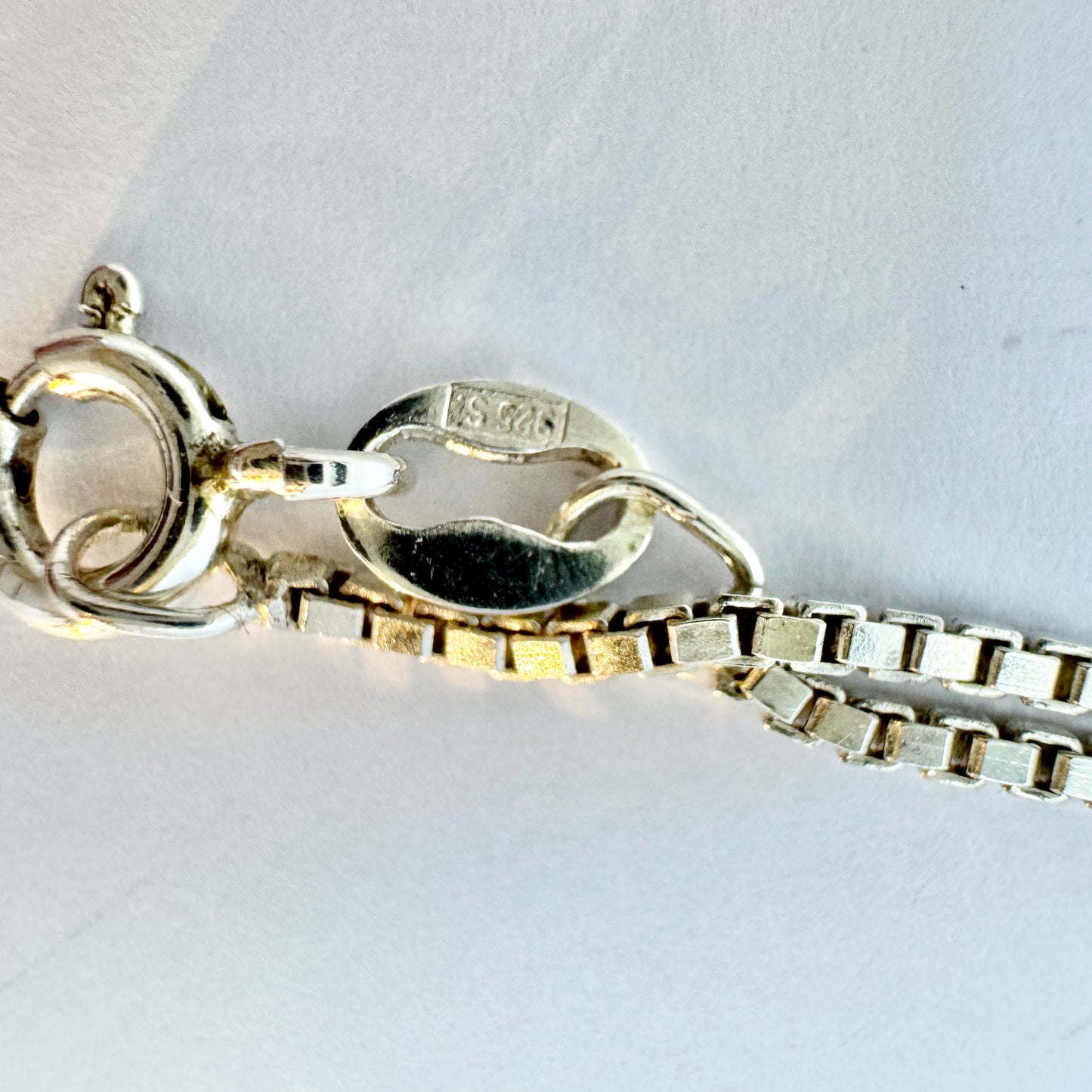 Niels Erik From, Denmark c 1960. Vintage Sterling Silver Amber Pendant Necklace.