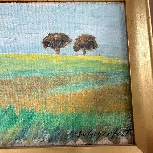 "Twosome" von Gegerfelt, Sweden. Small Vintage Original Oil Painting.