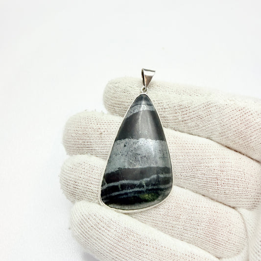 Märta Lindgren, Sweden 1963. Vintage Sterling Silver Iron Ore Pendant.
