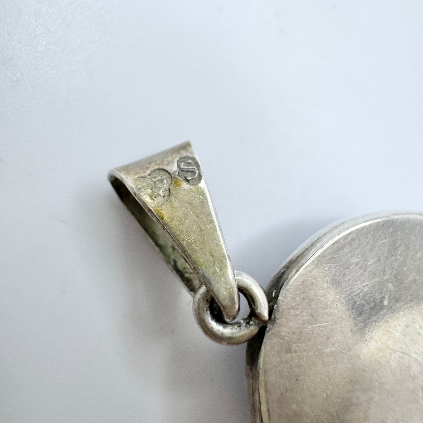 Sweden c 1960s. Solid Silver Bergslagen-stone Pendant.
