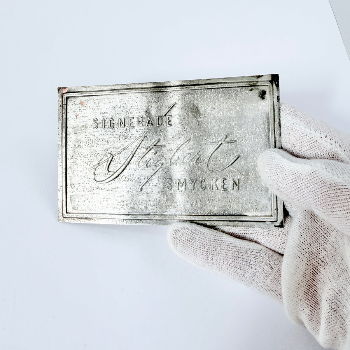 Ateljé Stigbert, Sweden ca 1950. Vintage Metal Jewelry Shop Display Sign.