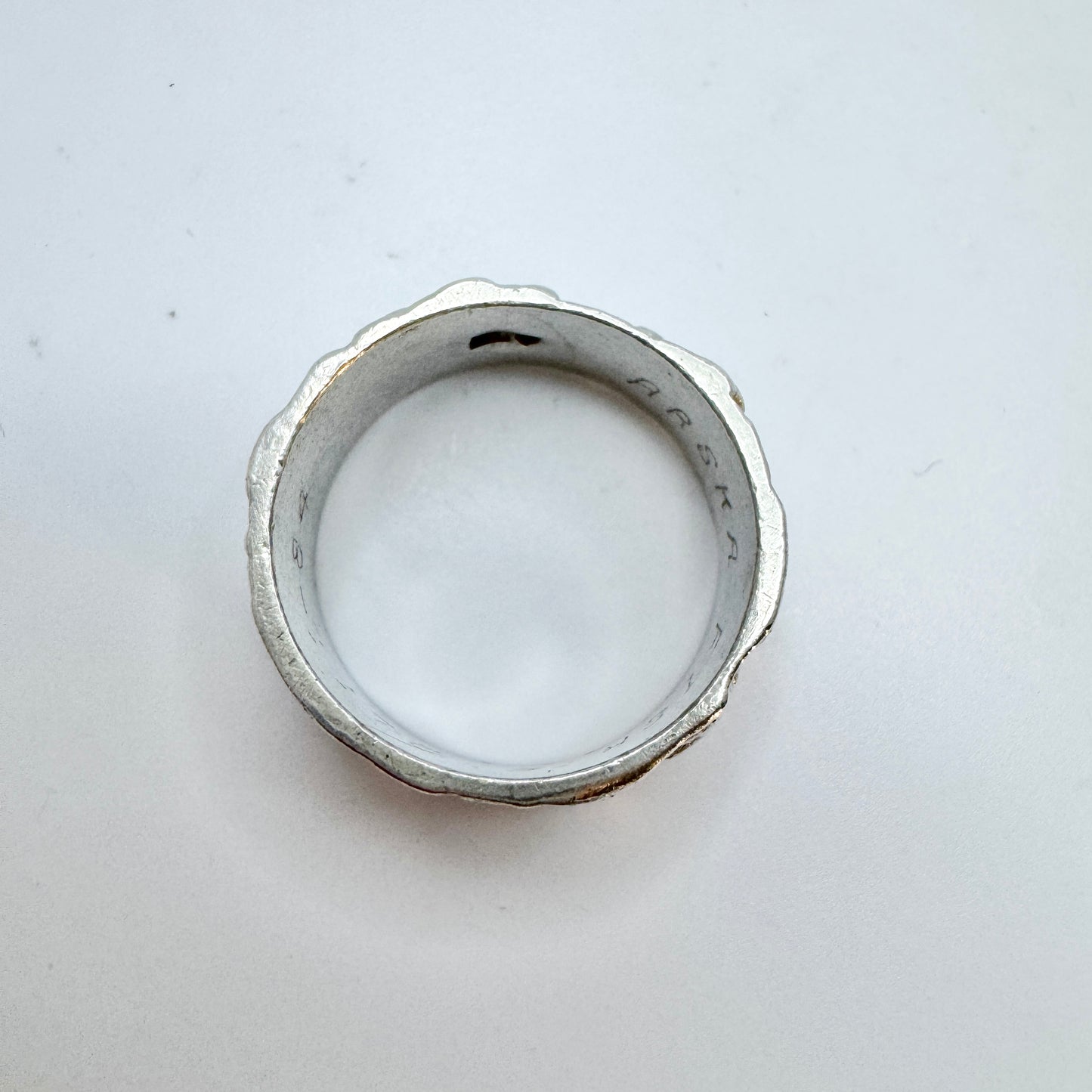 Finland 1977. Vintage Sterling Silver Unisex Band Ring.