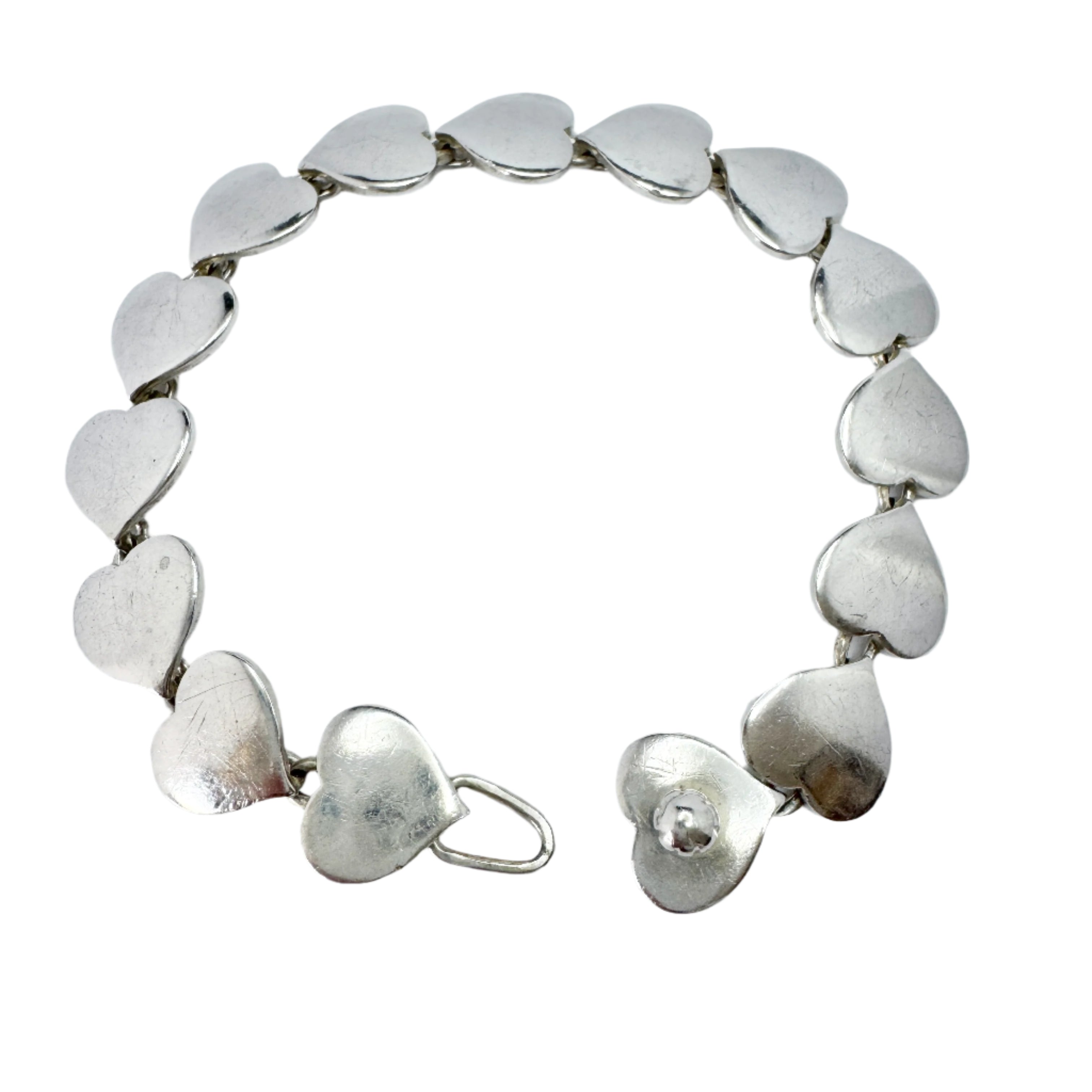 Hans Hansen, Denmark ca 1950. The Iconic Heart Bracelet with Screw